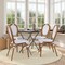 Flash Furniture Lourdes Thonet French Bistro Stacking Chair, White/Gray PE Rattan/Bamboo Print Alum Frame, 4PK 4-SDA-AD642002S-WHGY-NAT-GG - alternate 1